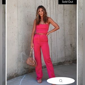 VICI BRIGHT PINK SATIN PANTS SZ SMALL